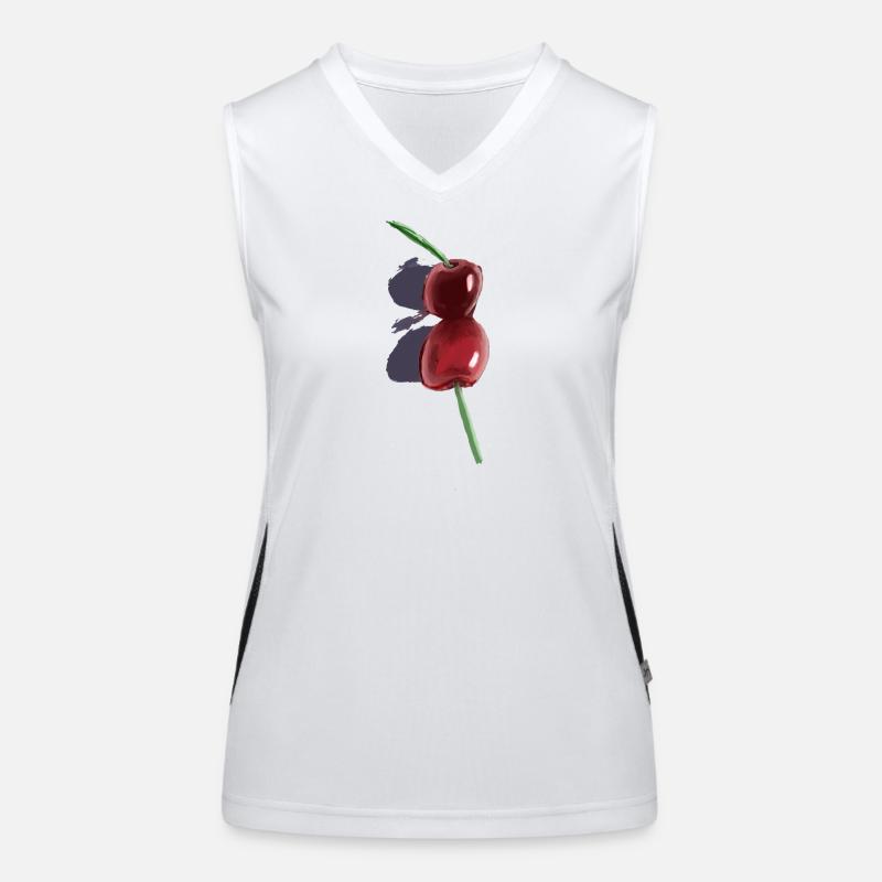 Watercolor Cherry Duo Women's Functional Contrast Tank Top