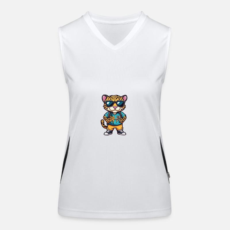 Leopard Comic Urlaub Funktionelles Kontrast-Tank Top für Frauen