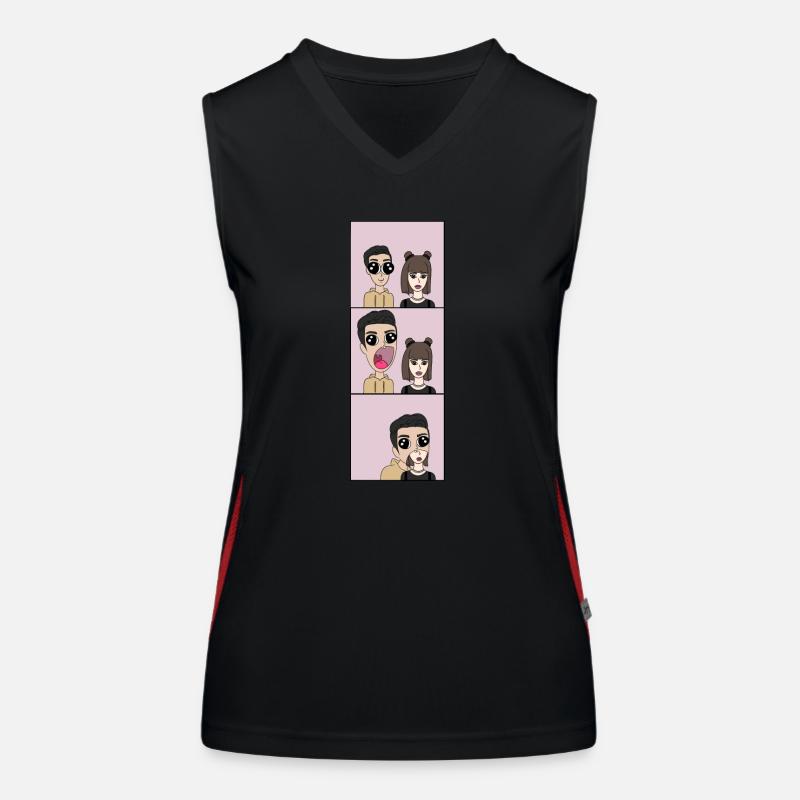 Sie wird verschlungen | Comic Style | Triptychon Funktionelles Kontrast-Tank Top für Frauen