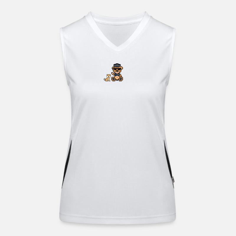 Pixel MiniBear Font Women's Functional Contrast Tank Top