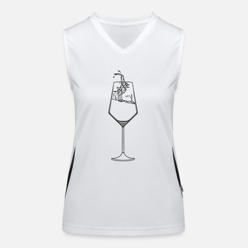 Verre à vin avec du vin Débardeur respirant contrasté Femme