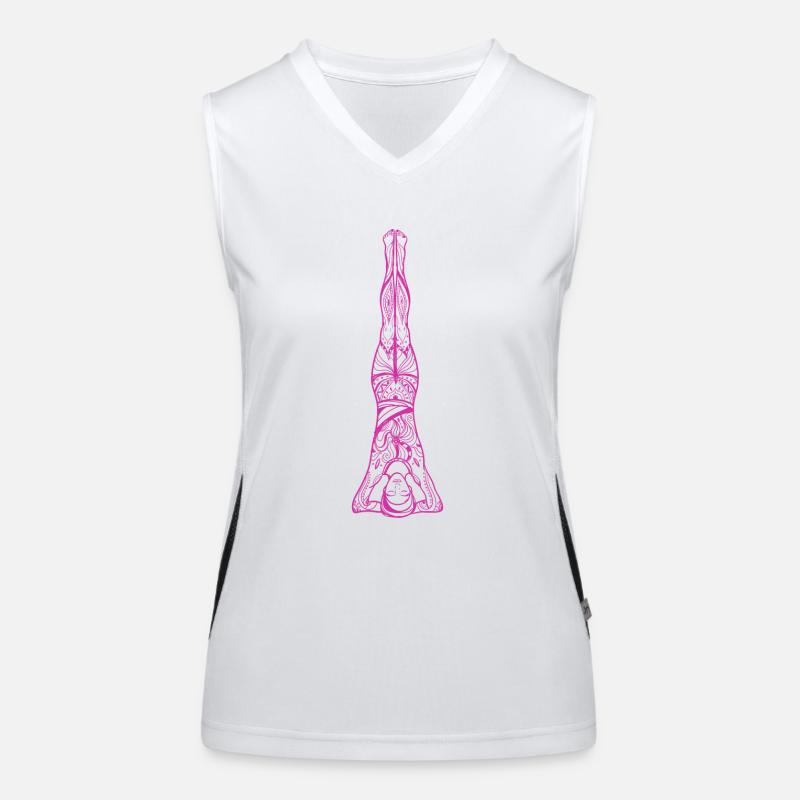 03 Sirshasana oder Kopf-Yoga | Zeichnen von Strichen Funktionelles Kontrast-Tank Top für Frauen