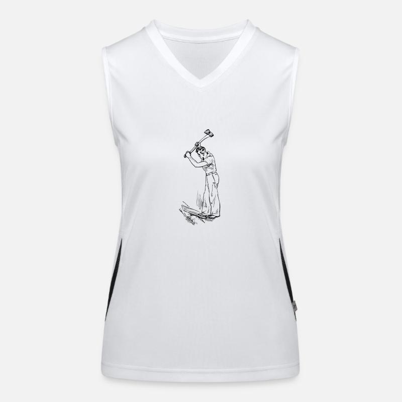 Holz hacken Funktionelles Kontrast-Tank Top für Frauen