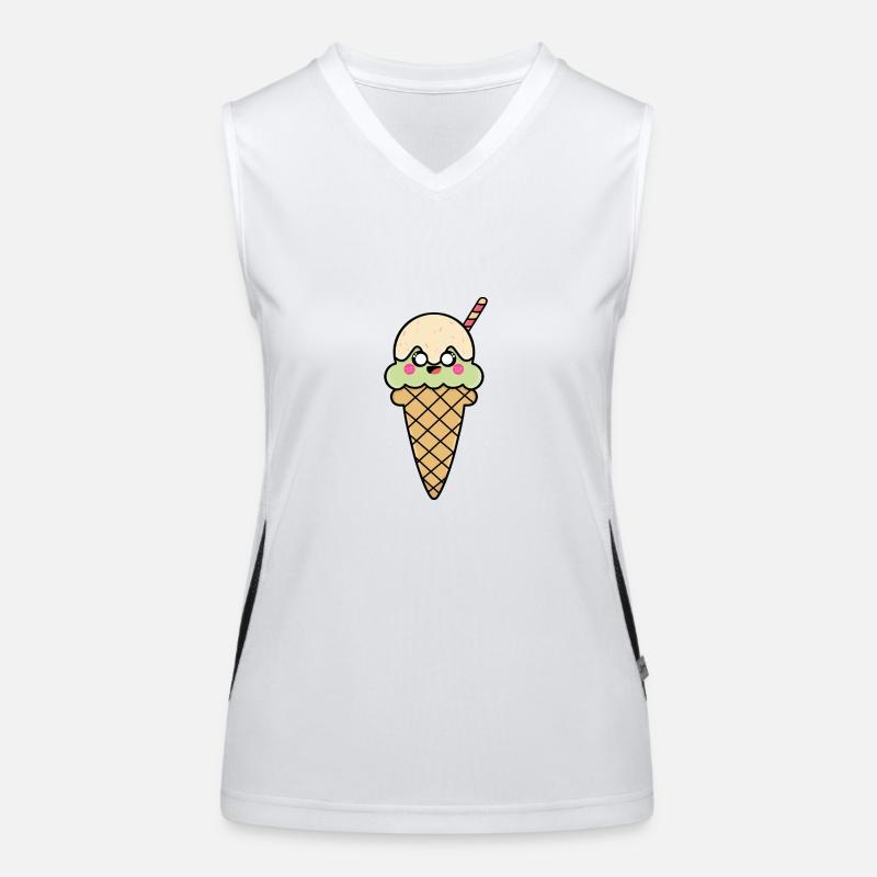 Eis süß Eistüte niedlich Eiscreme Geschenkidee Funktionelles Kontrast-Tank Top für Frauen