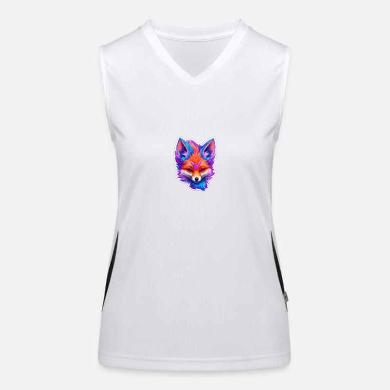 cuet fox head 4 Funktionelles Kontrast-Tank Top für Frauen