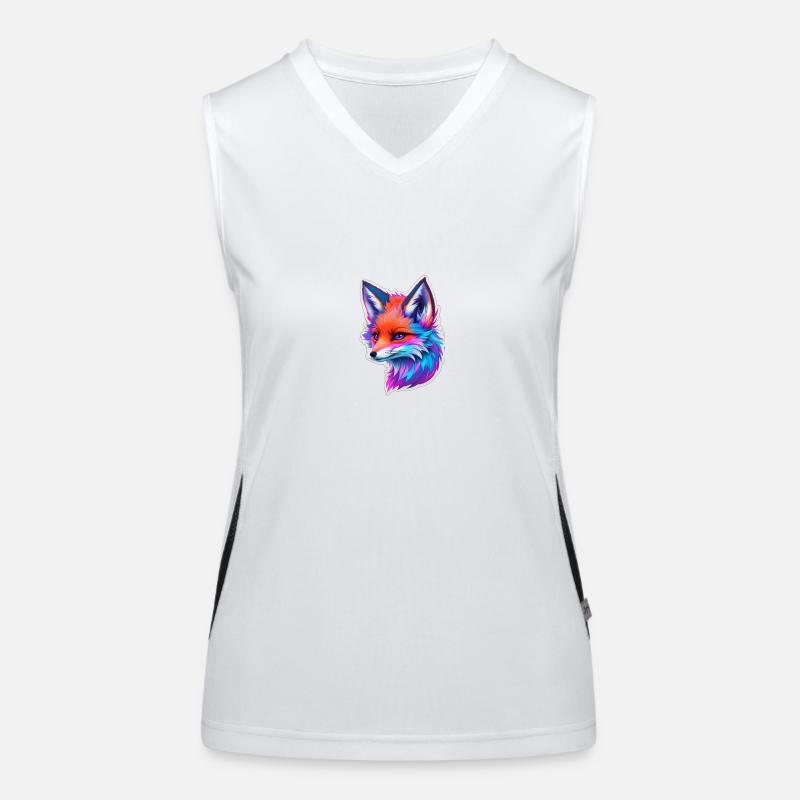 cute fox head 5 Funktionelles Kontrast-Tank Top für Frauen