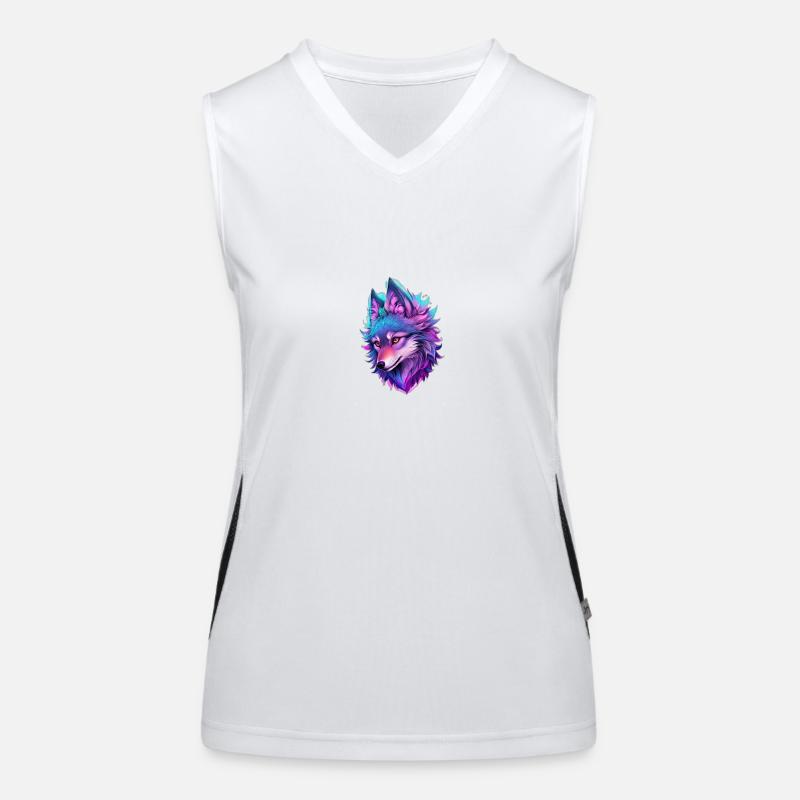 cute wolf head 4 Funktionelles Kontrast-Tank Top für Frauen