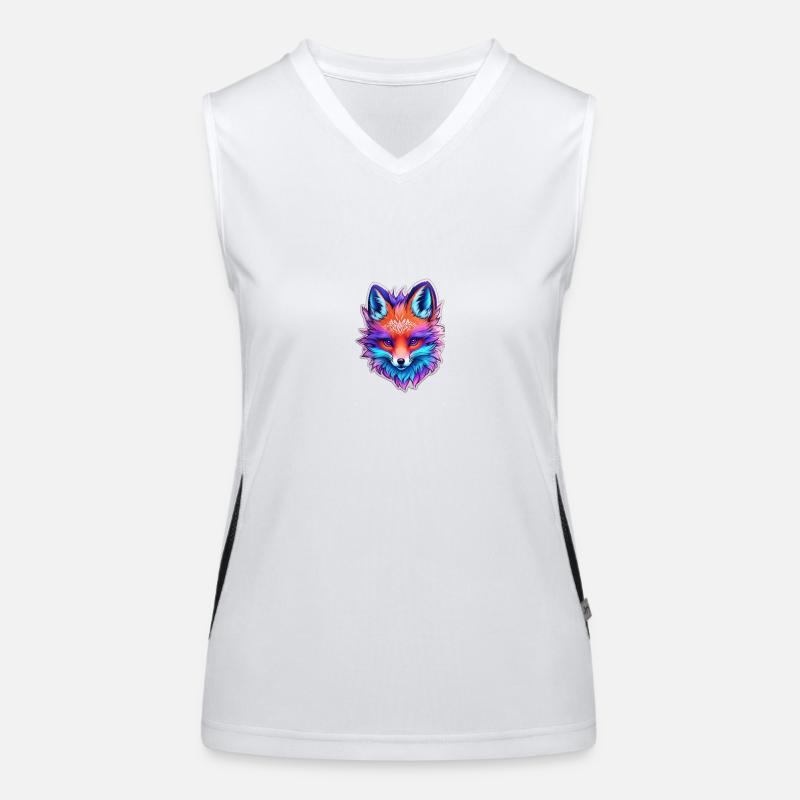 cute fox head 3 Funktionelles Kontrast-Tank Top für Frauen