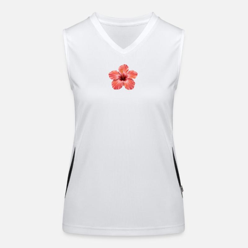 Pink Hibiscus Bloom Splash Women's Functional Contrast Tank Top