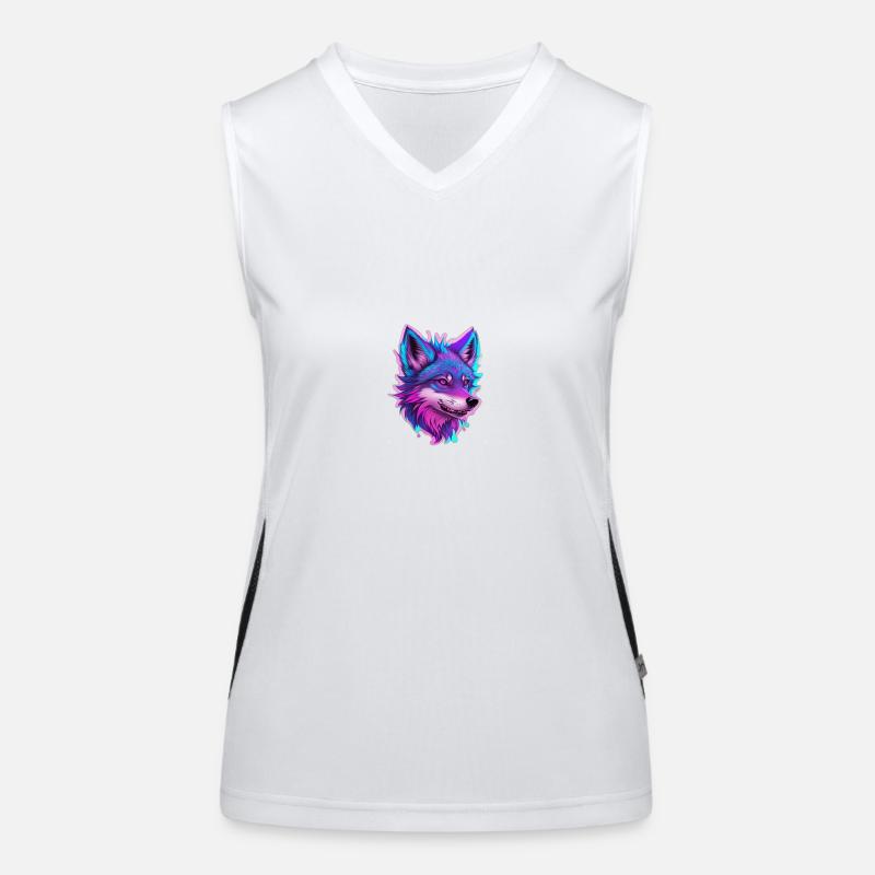 cute wolf head 3 Funktionelles Kontrast-Tank Top für Frauen
