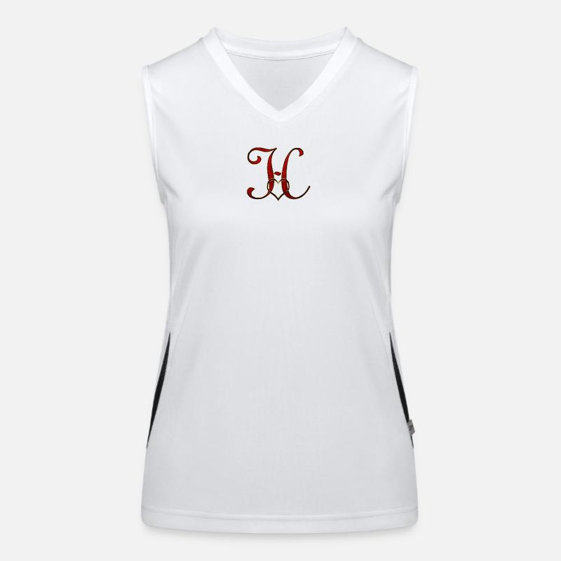 Monogramm H mit Herzrahmen Funktionelles Kontrast-Tank Top für Frauen