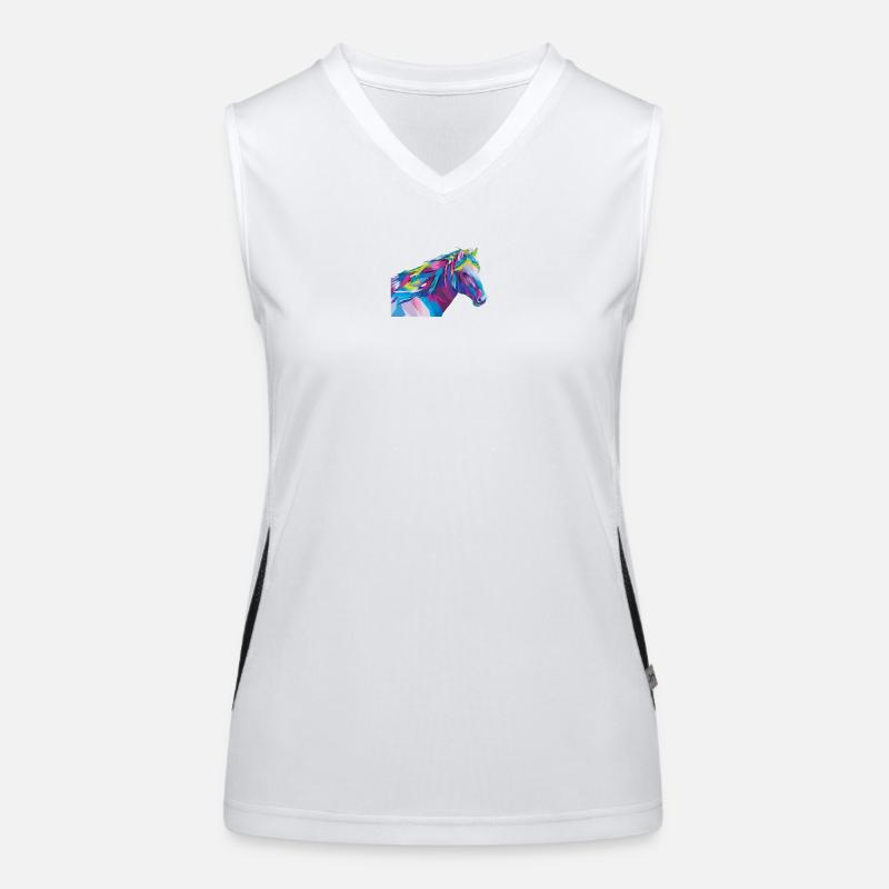 Geometric Rainbow Horse Women's Functional Contrast Tank Top