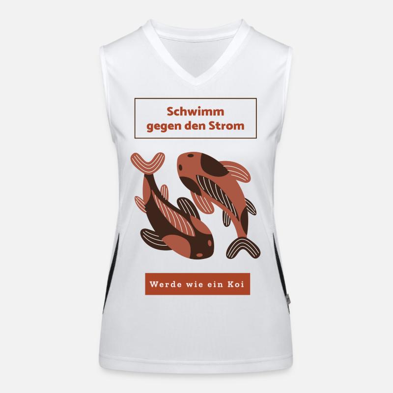Schwimm gegen den Strom: Werde wie ein Koi Funktionelles Kontrast-Tank Top für Frauen
