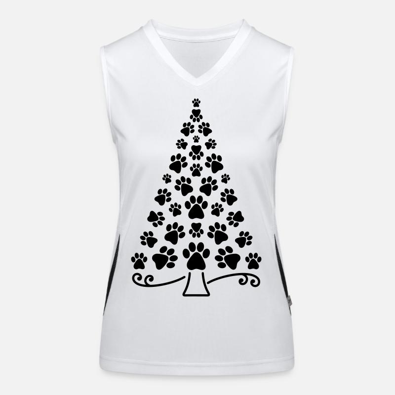 Weihnachtsbaum Pfote Funktionelles Kontrast-Tank Top für Frauen