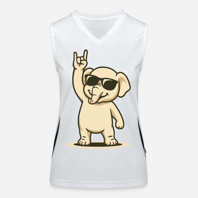 Elefanten-Groove Funktionelles Kontrast-Tank Top für Frauen