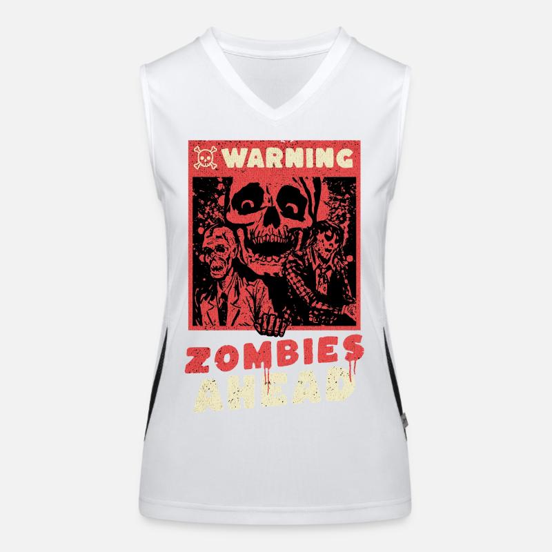 Horror - Warning Zombies Ahead Funktionelles Kontrast-Tank Top für Frauen