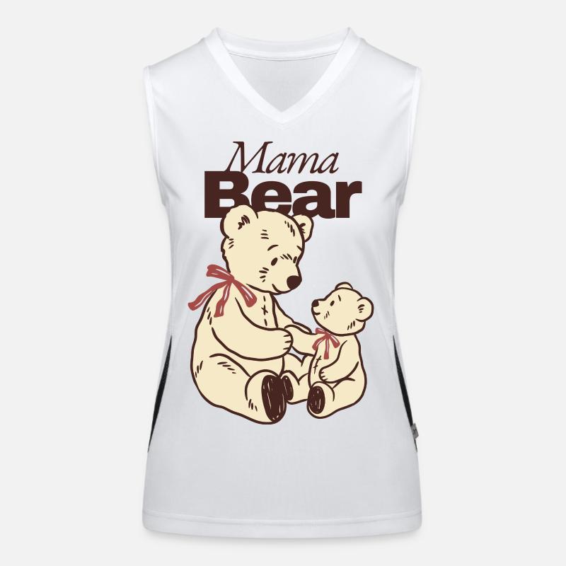 Mamma Orso e Bambino Peluche Top sportivo da donna in contrasto cromatico