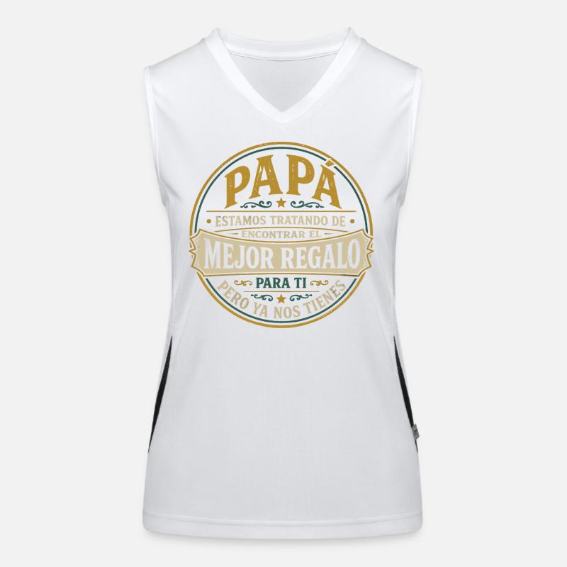 Papa Beste Geschenk Kinder Spanisch Design Funktionelles Kontrast-Tank Top für Frauen