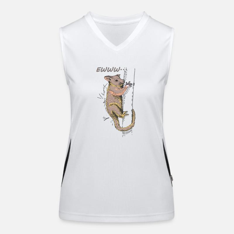 Funny Opossum, Opossum EWWW Women's Functional Contrast Tank Top