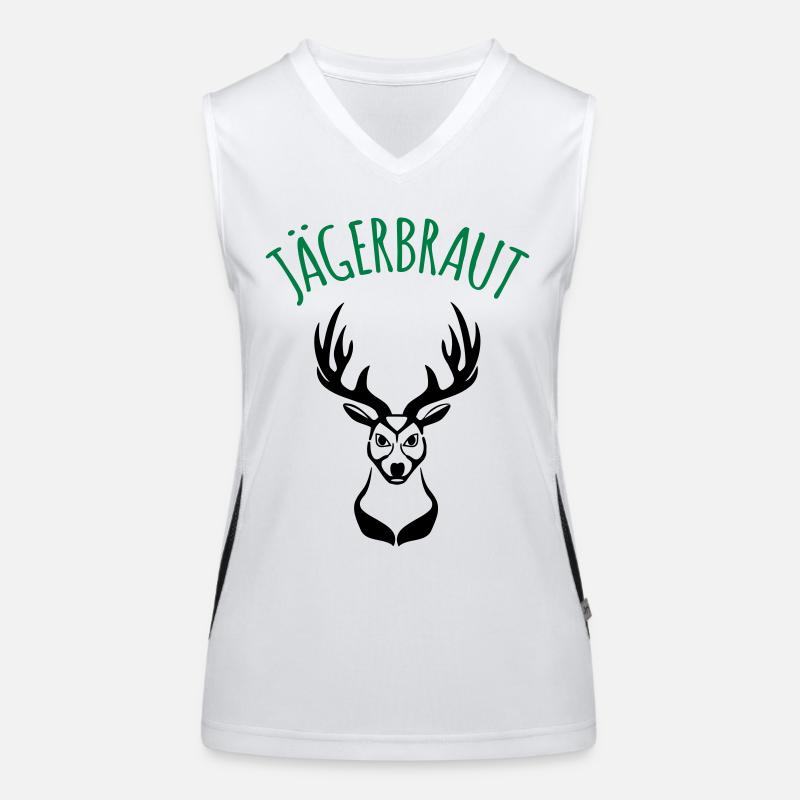 Jägerbraut Jagd jagen jäger Wald Hirsch 2c Funktionelles Kontrast-Tank Top für Frauen