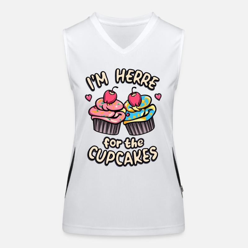 I'm here for the cupcakes Women's Functional Contrast Tank Top