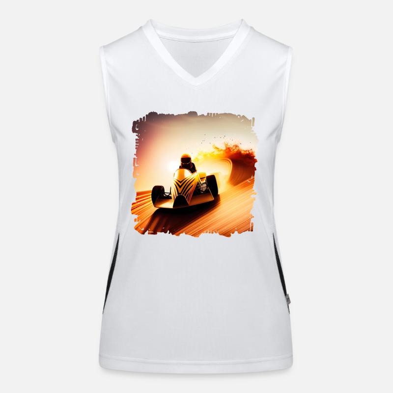 La vitesse compte dans les courses de karting Débardeur respirant contrasté Femme