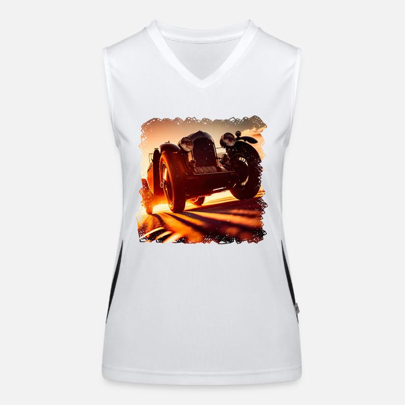 Oldtimer-Rennen sind ein aufregendes Erlebnis Funktionelles Kontrast-Tank Top für Frauen