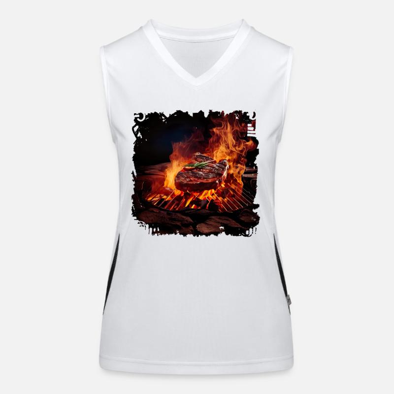 Meat is a source of high-quality protein Women's Functional Contrast Tank Top