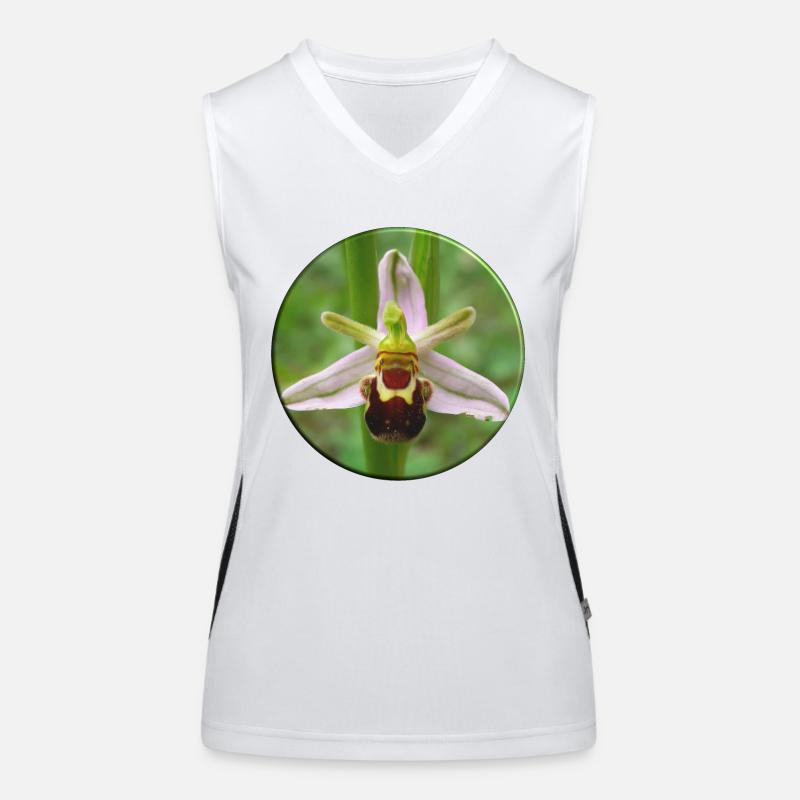 The bee orchid is a native orchid Women's Functional Contrast Tank Top