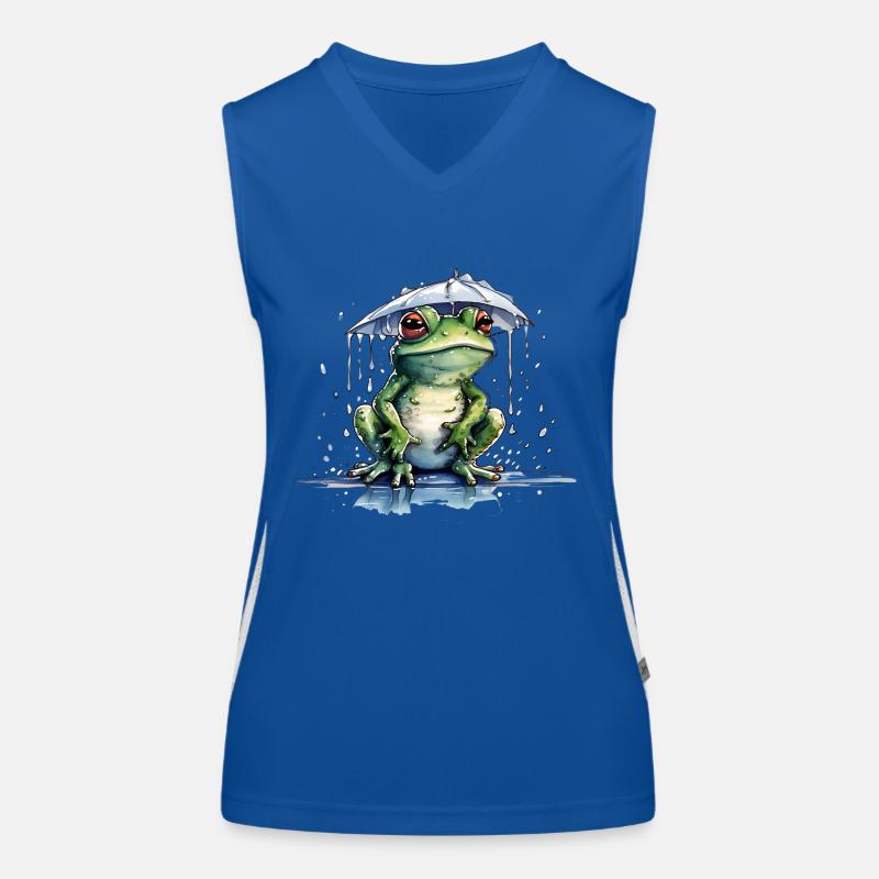 Frog under the umbrella Women's Functional Contrast Tank Top