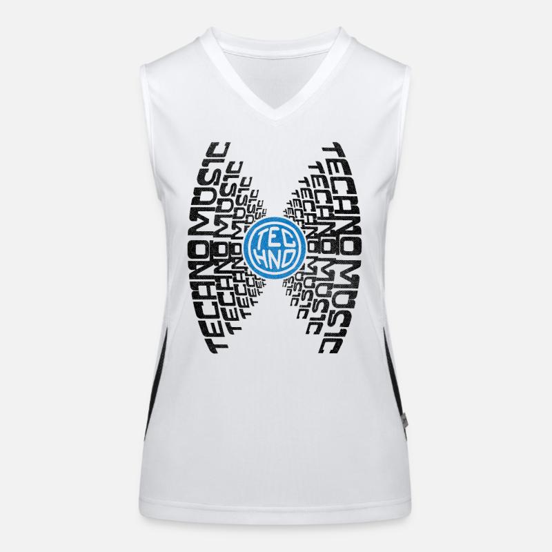 | de chemise Techno Graphique Text Graphic DONNEZ-MOI DE LA MUSIQUE TECHNO Débardeur respirant contrasté Femme