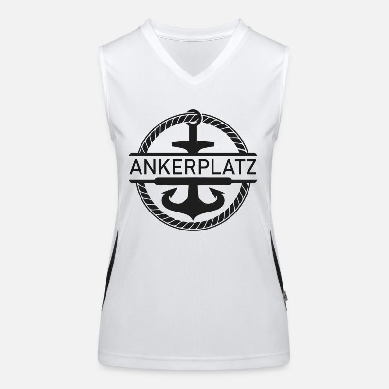 Ankerplatz mit Schiff Anker Funktionelles Kontrast-Tank Top für Frauen