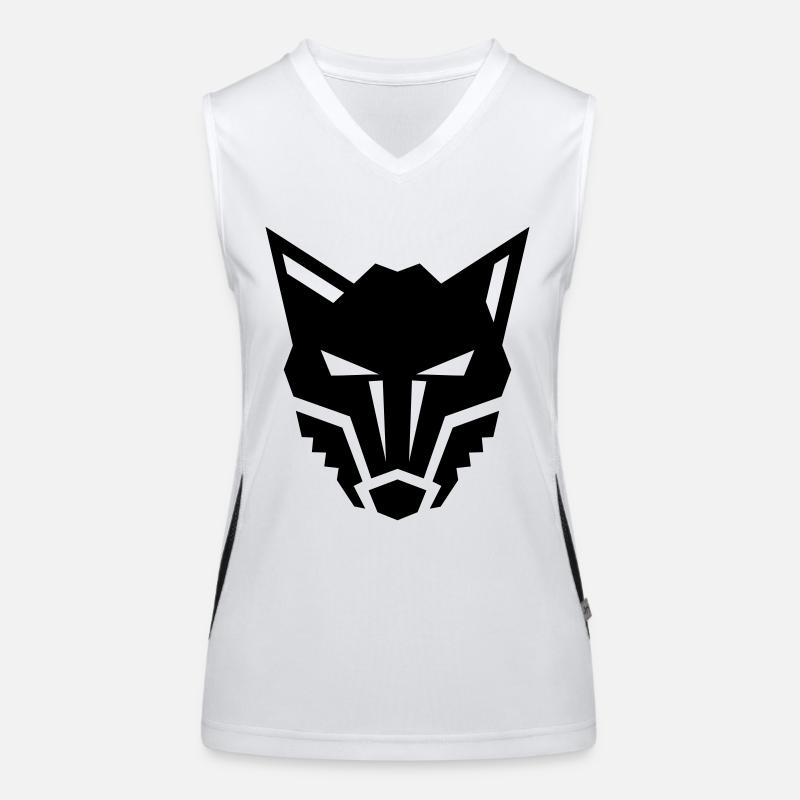 Wolf front Logo böser Blick Funktionelles Kontrast-Tank Top für Frauen