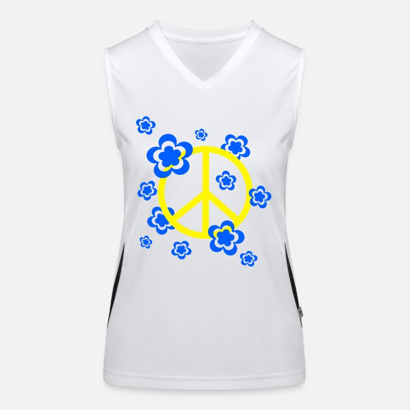 70s Flower Pattern Women's Functional Contrast Tank Top