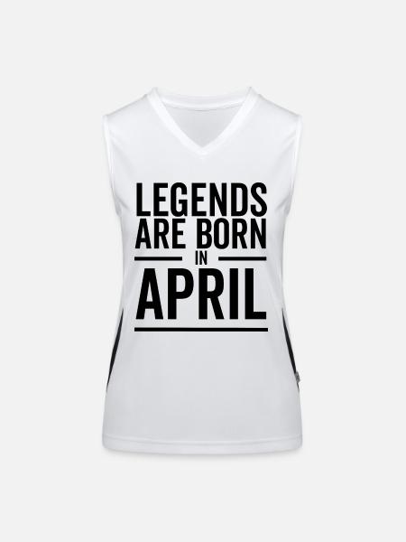 Legends Are Born in April - Women's Functional Contrast Tank Top - white/black - Front