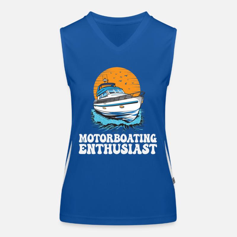Pontoon Boat Captain Motorboating Enthusiast Funktionelles Kontrast-Tank Top für Frauen