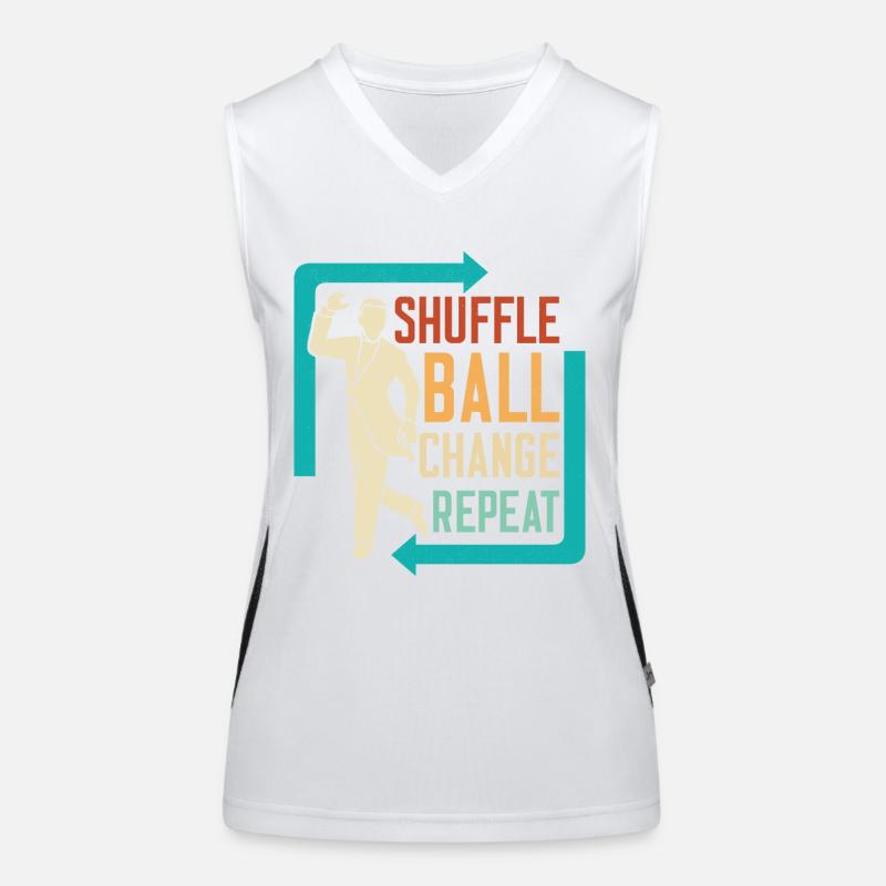Shuffle, Ball, Change, Repeat Tap Dance Tap Dancer Funktionelles Kontrast-Tank Top für Frauen