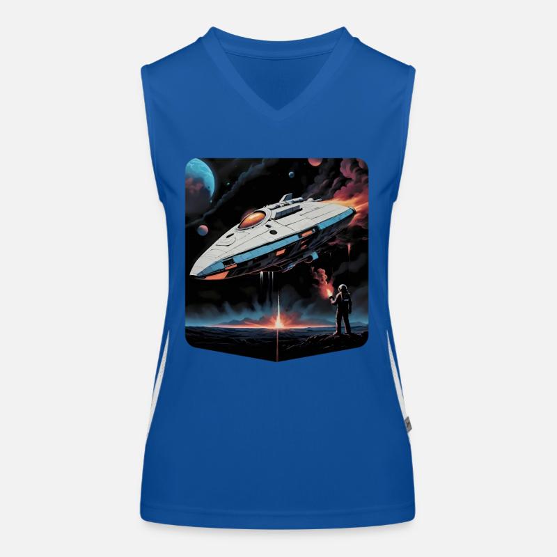 Ai Planet Raumschiff Funktionelles Kontrast-Tank Top für Frauen