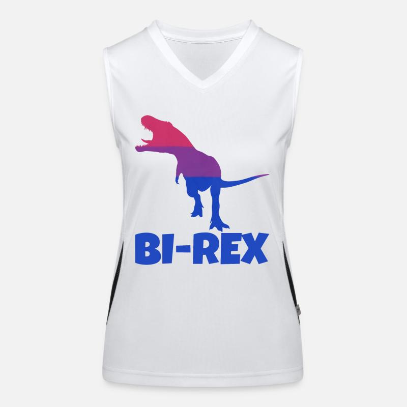 LGBT Bi-Rex Bisexual Humor T-rex Women's Functional Contrast Tank Top