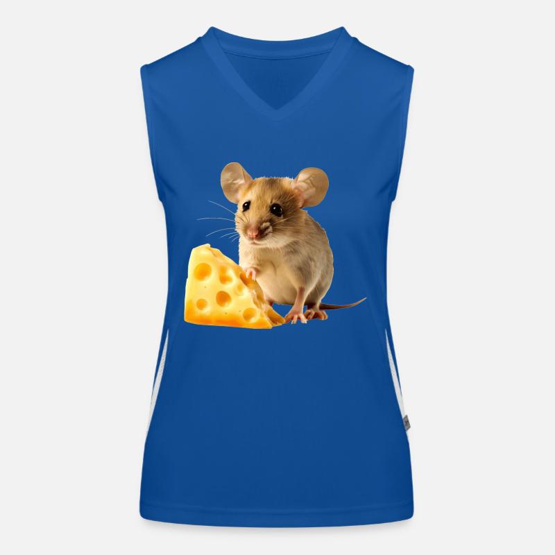 Souris avec un morceau de fromage Débardeur respirant contrasté Femme