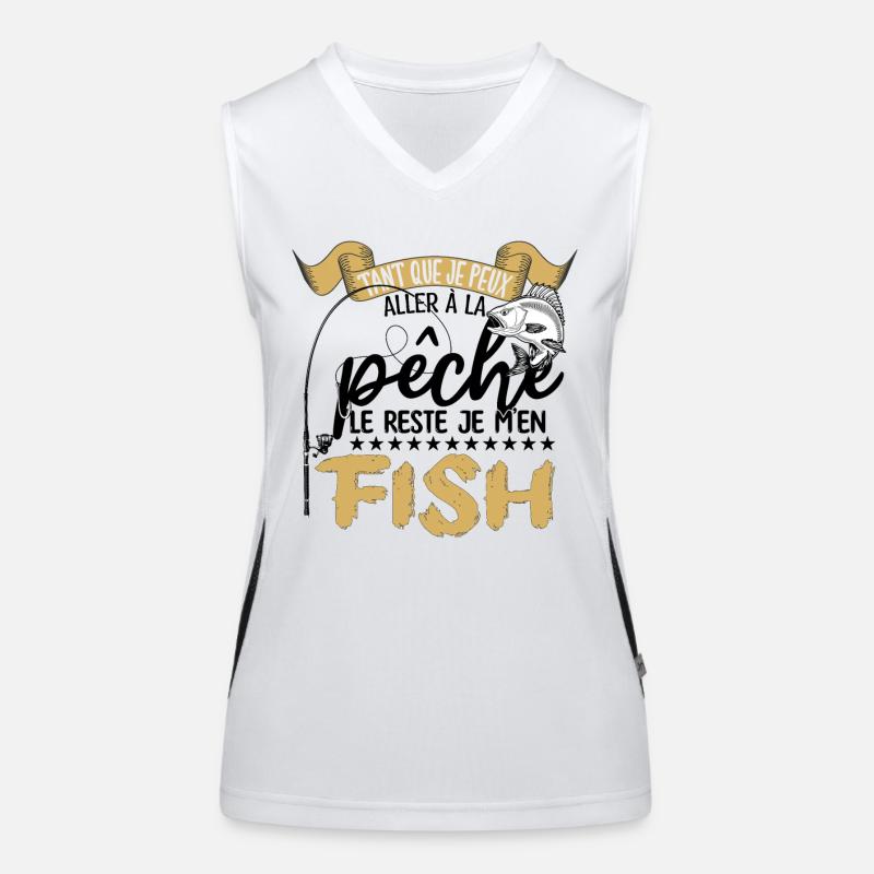 je m'en fish | la pêche le reste je m'en fish !! Débardeur respirant contrasté Femme