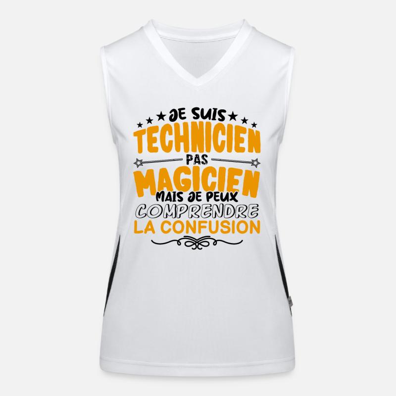 Technicien pas Magicien | le Meilleur Technicien Débardeur respirant contrasté Femme