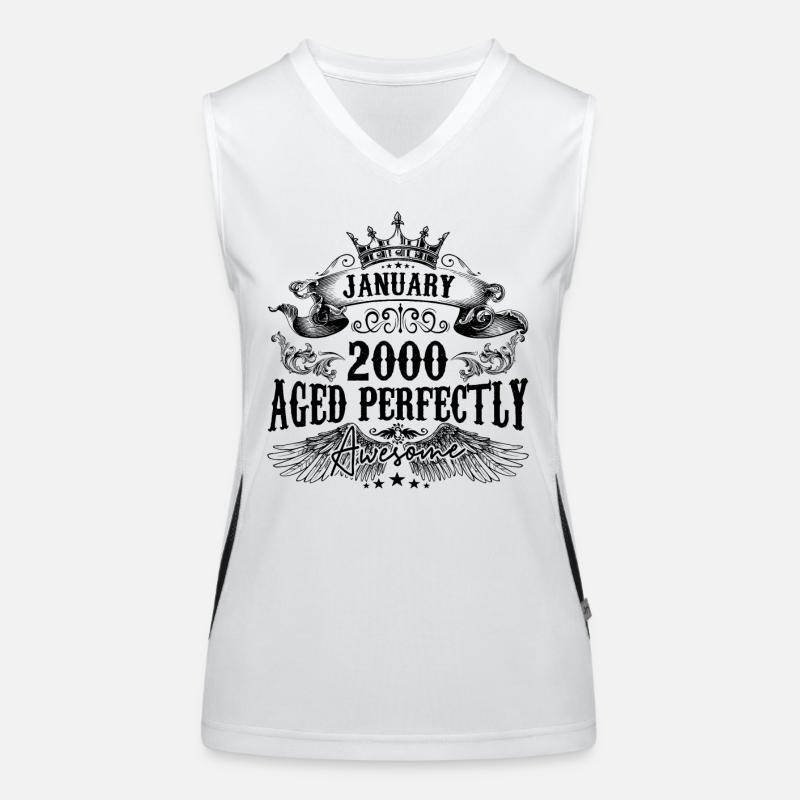 2000 | Januar Aged Perfectly 2000 Geburtstagsgeschenk Funktionelles Kontrast-Tank Top für Frauen
