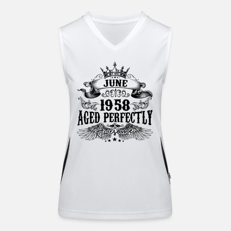 1958| June Aged Perfectly 1958 Geburtstagsgeschenk Funktionelles Kontrast-Tank Top für Frauen