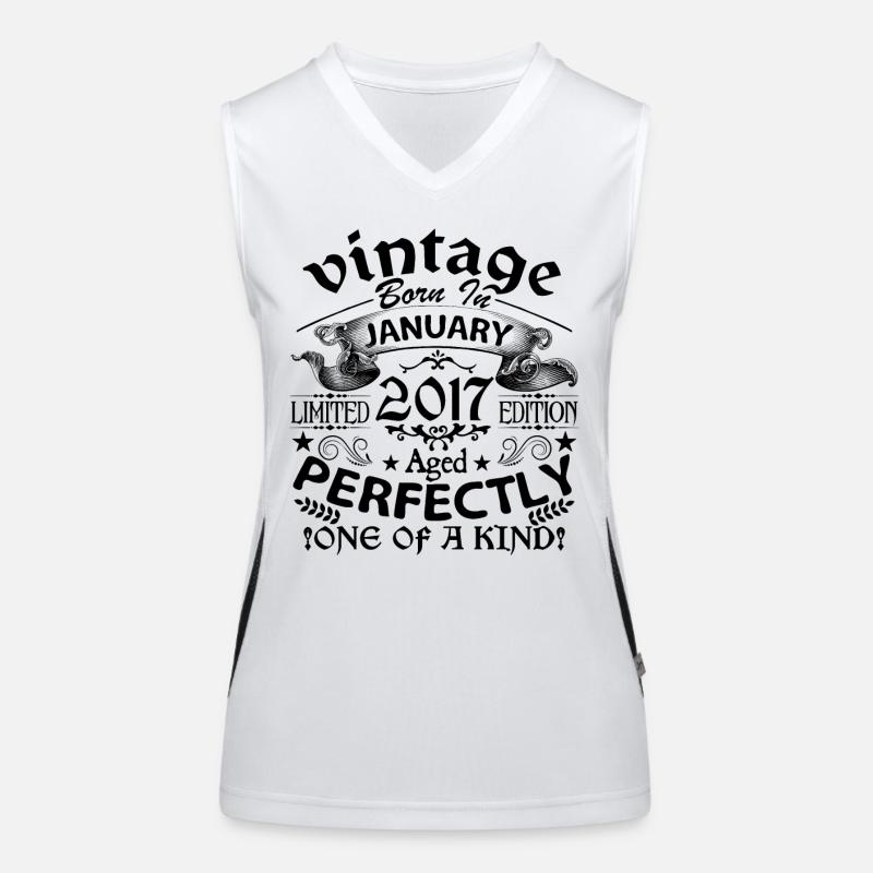 Janvier 2017 | Vintage 2017 | né en Janvier Débardeur respirant contrasté Femme