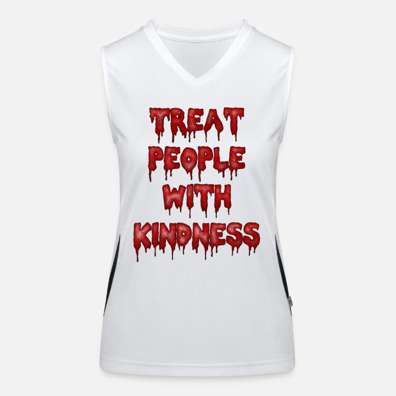 Behandle Menschen mit Freundlichkeit im Gore-Stil Funktionelles Kontrast-Tank Top für Frauen