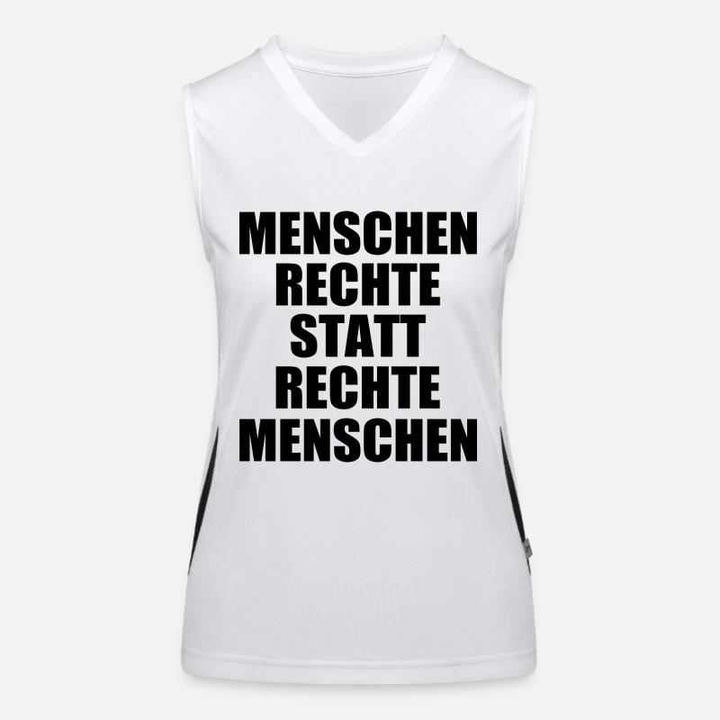 menschenrechte statt rechte menschen Funktionelles Kontrast-Tank Top für Frauen