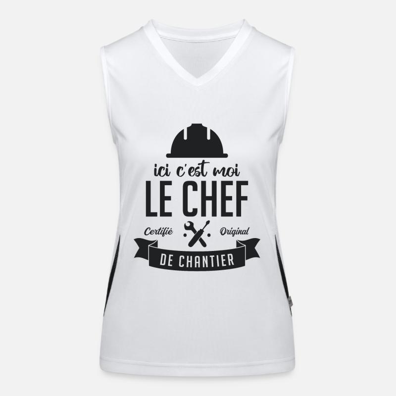 Ici c'est moi le Chef de Chantier Débardeur respirant contrasté Femme