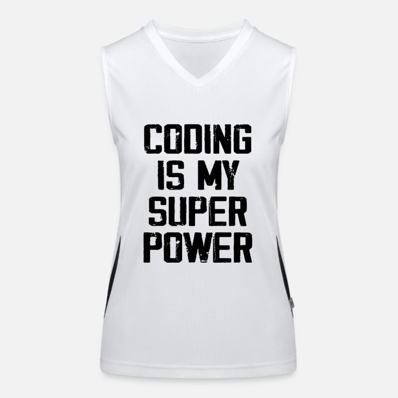 Coding Is My Super Power - Funny Women's Functional Contrast Tank Top