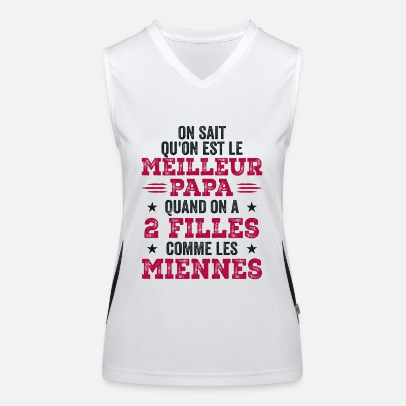 Bester Vater von zwei Mädels Funktionelles Kontrast-Tank Top für Frauen